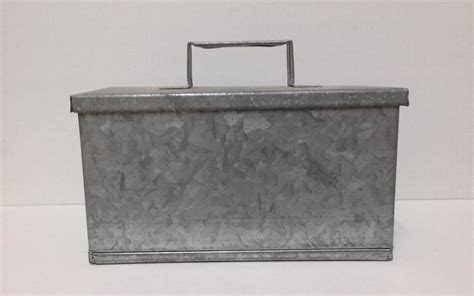 vintage metal 12 by 12 box with handle|Metal Box With Handle .